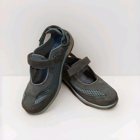 Orthofeet Sanibel Mary Jane Shoes Womens 8 XWide 2E 895 Gray Comfort Hook Loop - Picture 1 of 7